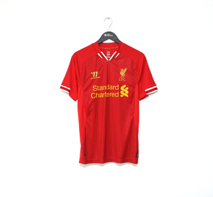 2013/14 GERRARD #8 Liverpool Vintage Warrior Home Football Shirt (M)