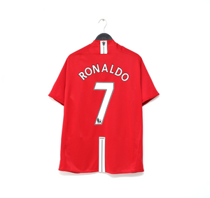 2007/09 RONALDO #7 Manchester United Vintage Nike Home Football Shirt (XL)