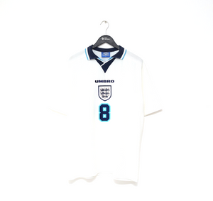 1995/97 GASCOIGNE #8 England Vintage Umbro Home Football Shirt (XL) Euro 96