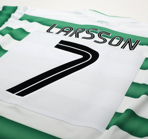 2003/04 LARSSON #7 Celtic Vintage Umbro European Home Football Shirt (XL)