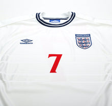 Load image into Gallery viewer, 1999/01 BECKHAM #7 England Vintage Umbro Home Football Shirt (XL) Euro 2000
