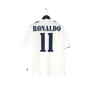 2002/03 RONALDO #11 Real Madrid Vintage adidas Home Football Shirt (L)