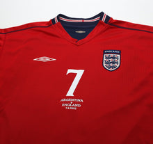 Load image into Gallery viewer, 2002/04 BECKHAM #7 England Vintage Umbro Away LS Football Shirt XL Argentina WC
