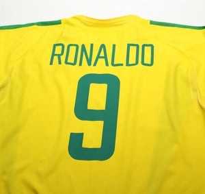 2002/04 RONALDO #9 Brazil Vintage Nike WC 2002 Home Football Shirt (XXL)