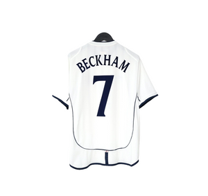 2001/03 BECKHAM #7 England Vintage Umbro Home Greece Football Shirt (L) WC 2002