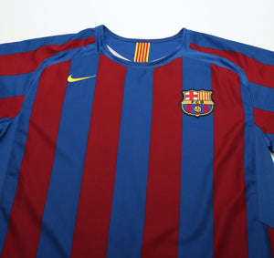 2005/06 RONALDINHO #10 Barcelona Vintage Nike Home Football Shirt (L)