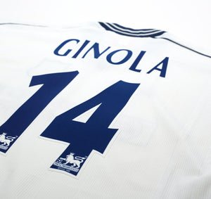 1997/99 GINOLA #14 Tottenham Hotspur Vintage PONY Home Football Shirt (L)