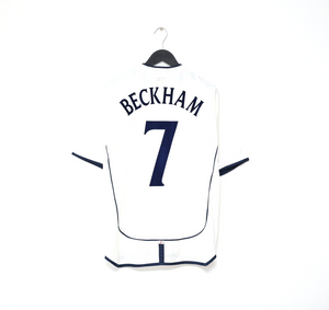 2001/03 BECKHAM #7 England Vintage Umbro Home Greece Football Shirt (L) WC 2002