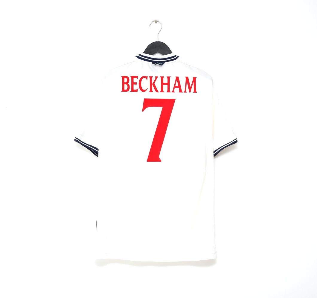 1999/01 BECKHAM #7 England Vintage Umbro Home Football Shirt (XL) Euro 2000