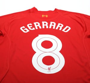 2013/14 GERRARD #8 Liverpool Vintage Warrior Home Football Shirt (M)