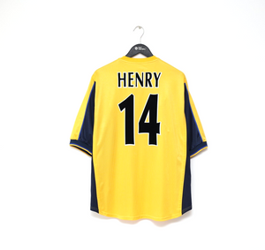 1999/00 HENRY #14 Arsenal Vintage Nike UEFA Cup Away Football Shirt (XL) SEGA