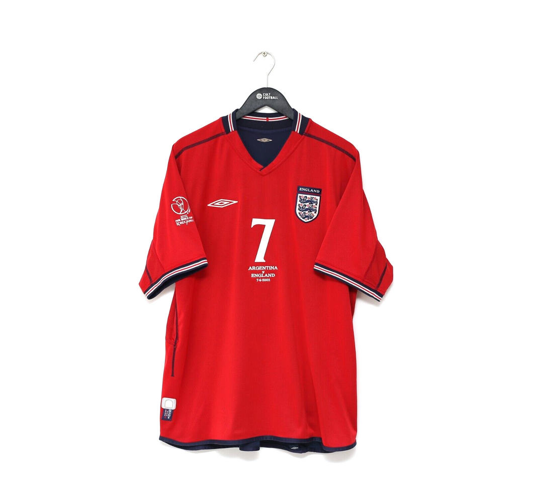 2002/04 BECKHAM #7 England Vintage Umbro Away Football Shirt (XXL) Argentina WC