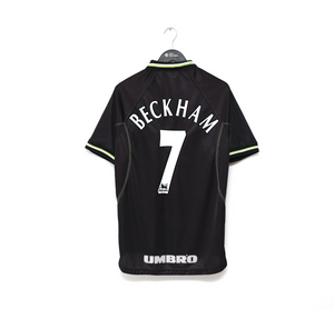 1998/99 BECKHAM #7 Manchester United Vintage Umbro Third Football Shirt (L)