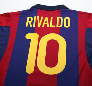 2000/01 RIVALDO #10 Barcelona Vintage Nike Home Football Shirt (S)