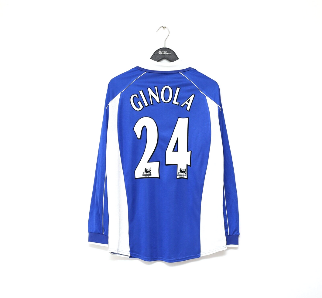 2000/02 GINOLA #24 Everton Vintage PUMA Long Sleeve Football Shirt (L)