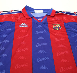 1995/97 Barcelona Vintage Kappa Home Football Shirt Jersey (L) Ronaldo Era