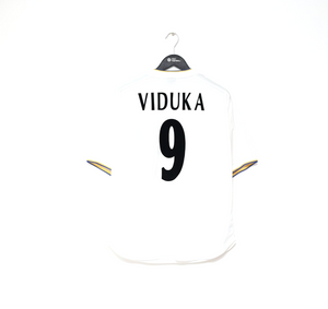 2000/02 VIDUKA #9 Leeds United Vintage Nike Home UCL Football Shirt Jersey (M)