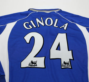 2000/02 GINOLA #24 Everton Vintage PUMA Long Sleeve Football Shirt (L)