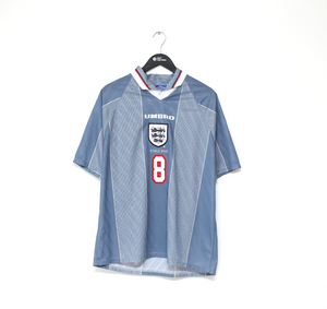 1996/97 GASCOIGNE #8 England Vintage Umbro Away Football Shirt (XL) Euro 96