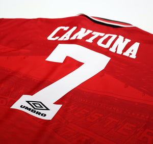 1994/96 CANTONA #7 Manchester United Vintage Umbro Home Football Shirt (L)