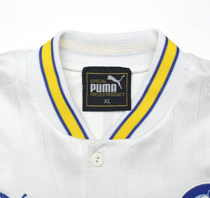 1996/98 HASSELBAINK #9 Leeds United Vintage PUMA Home Football Shirt (XL)