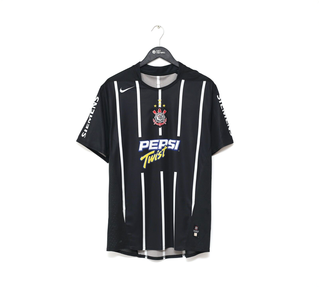 2004 CORINTHIANS Vintage Nike Away Football Shirt Jersey (L) Pepsi Twist