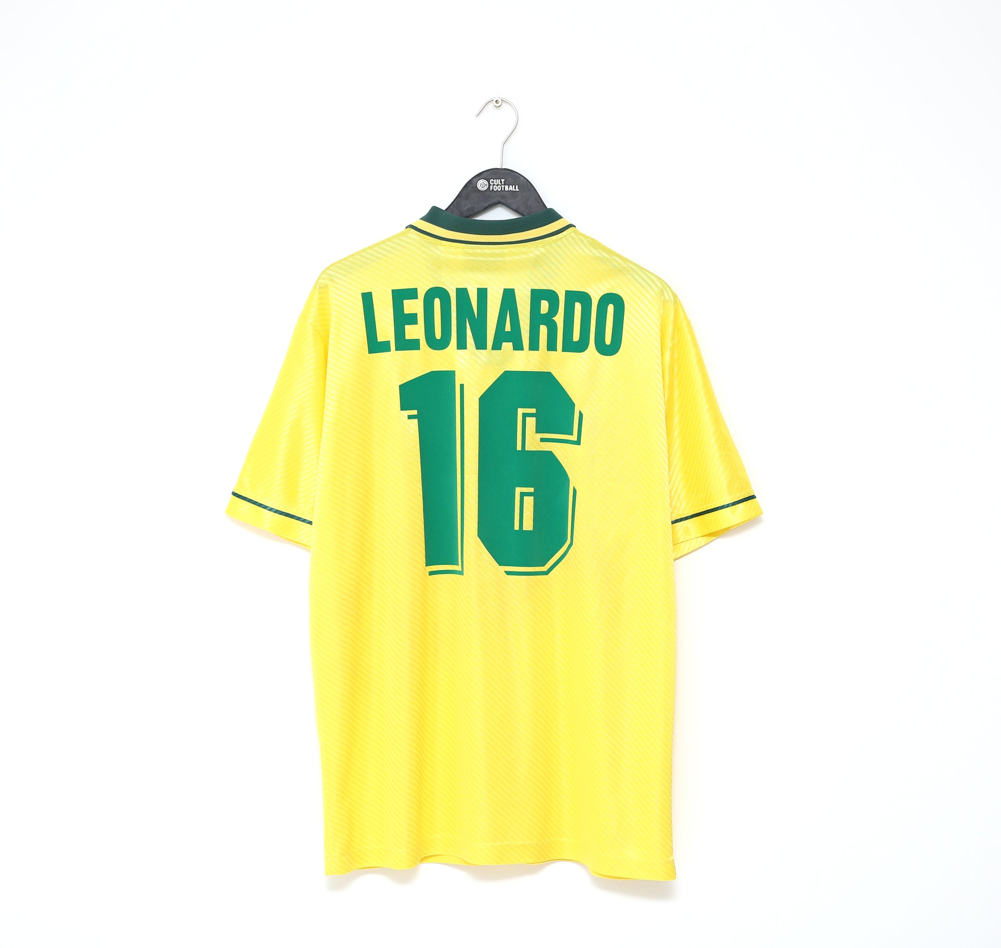 1994/97 LEONARDO #16 Brazil Umbro WC USA 94 Home Football Shirt