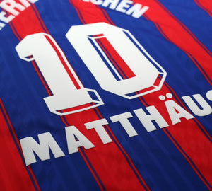 1995/97 MATTHÄUS #10 Bayern Munich Vintage adidas Football Shirt (XL)