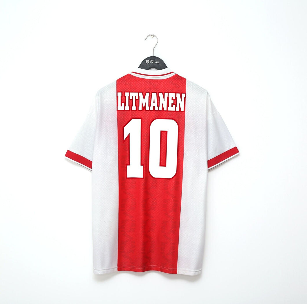 1998/99 LITMANEN #10 Ajax Vintage Umbro Home Football Shirt Jersey (L) Finland