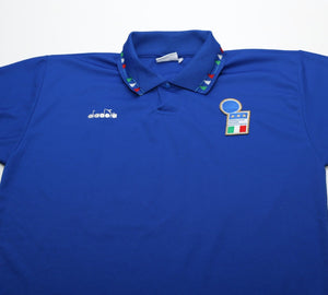 1992/93 BAGGIO #10 Italy Vintage Diadora Home Football Shirt (M)