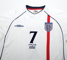 Load image into Gallery viewer, 2001/03 BECKHAM #7 England Vintage Umbro Home Greece Football Shirt (M) WC 2002
