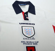 Load image into Gallery viewer, 1997/99 BECKHAM #7 England Vintage Umbro Home Football Shirt (XL) World Cup 1998
