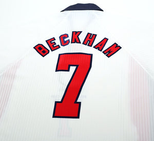 1997/99 BECKHAM #7 England Vintage Umbro Home Football Shirt (XL) World Cup 1998