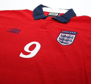 1999/01 SHEARER #9 England Vintage Umbro Away Football Shirt (XL) Euro 2000