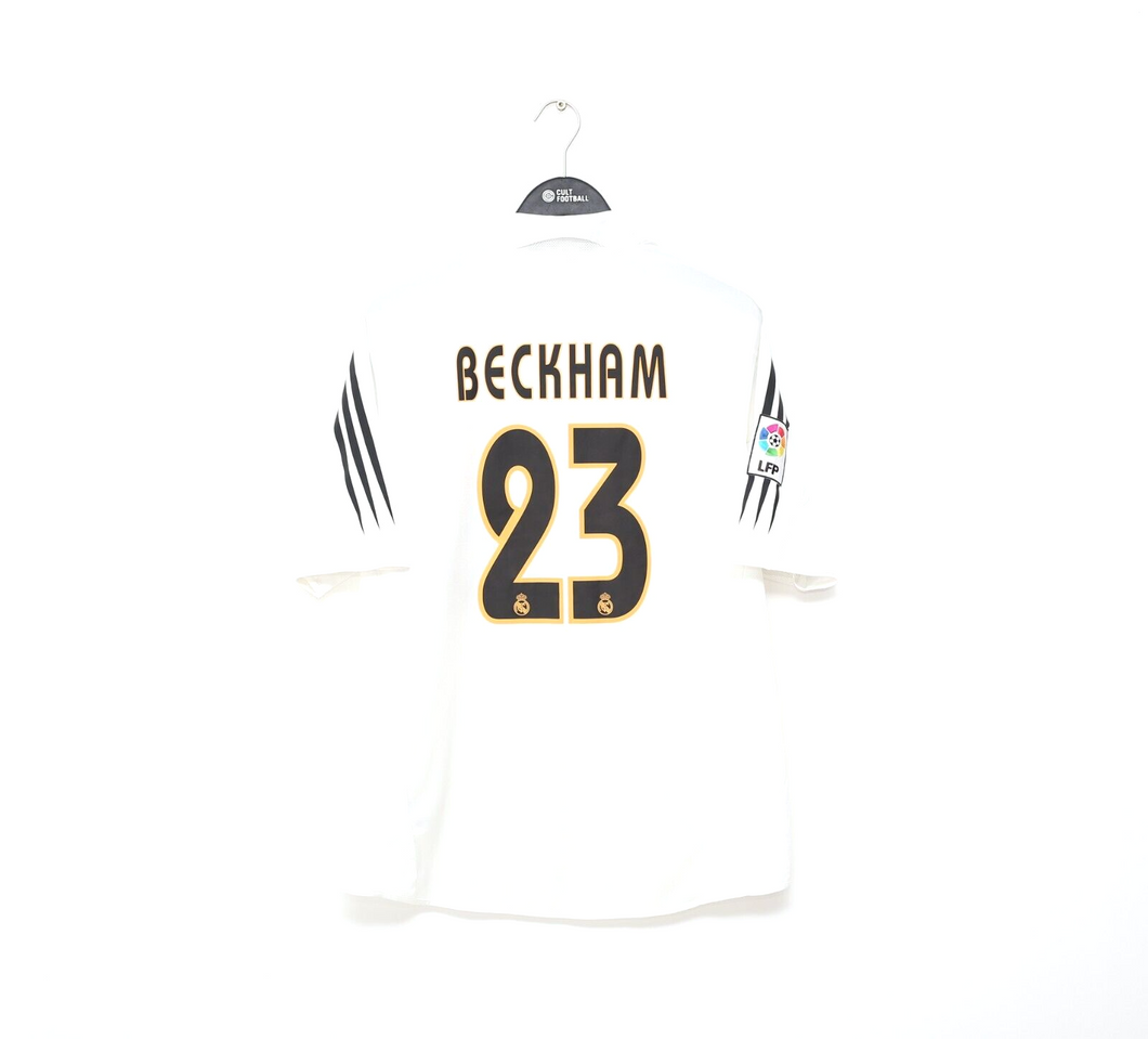 2004/05 BECKHAM #23 Real Madrid Vintage adidas Home Football Shirt (L)