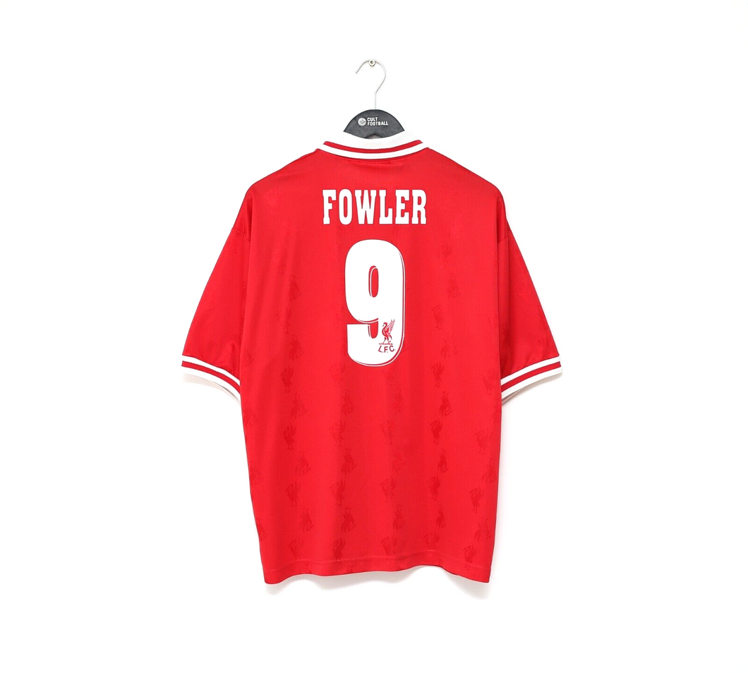 1996/97 FOWLER #9 Liverpool Vintage Reebok Home Football Shirt Jersey (L) 42/44