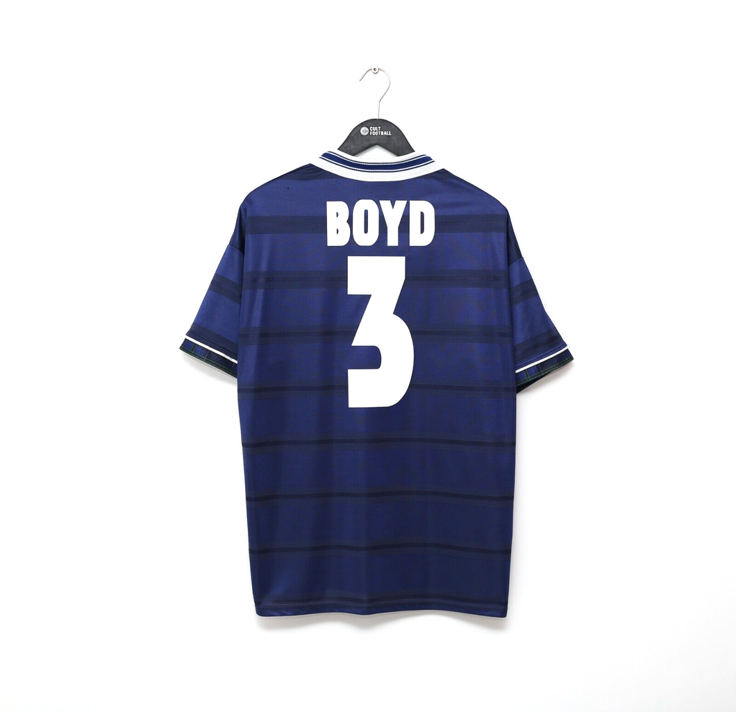 1998/00 BOYD #3 Scotland Vintage Umbro Home Football Shirt (L) World Cup 98