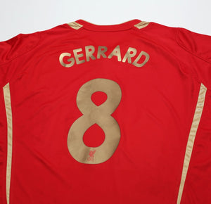 2005/06 GERRARD #8 Liverpool Vintage Reebok UCL Home Football Shirt Jersey (L)