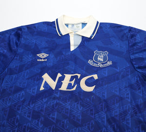 1991/93 EVERTON Vintage Umbro Home Football Shirt Jersey (L)