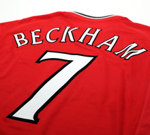 Load image into Gallery viewer, 2000/02 BECKHAM #7 Manchester United Vintage Umbro UCL Home Football Shirt (L)
