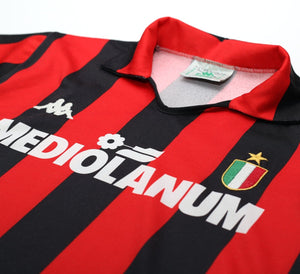 1988/89 AC MILAN Vintage Kappa Long Sleeve Home Football Shirt Jersey (S)