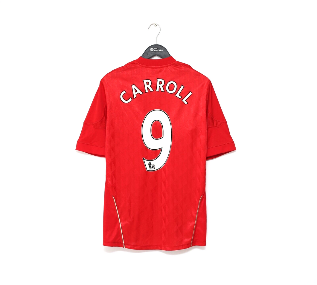 2010/11 CARROLL #9 Liverpool Vintage adidas Home Football Shirt Jersey (M)