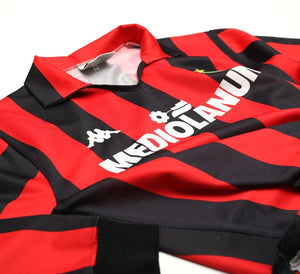 1988/89 AC MILAN Vintage Kappa Long Sleeve Home Football Shirt Jersey (S)