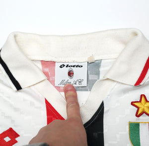 1995/97 AC MILAN Vintage Lotto Away Football Shirt Jersey (M)