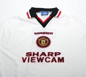 1996/97 CANTONA #7 Manchester United Vintage Umbro Away Football Shirt (L)