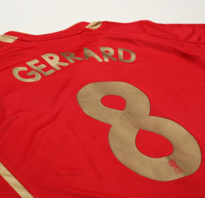 2005/06 GERRARD #8 Liverpool Vintage Reebok UCL Home Football Shirt Jersey (L)
