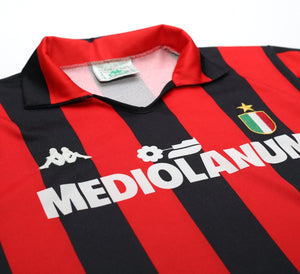 1988/89 AC MILAN Vintage Kappa Long Sleeve Home Football Shirt Jersey (S)