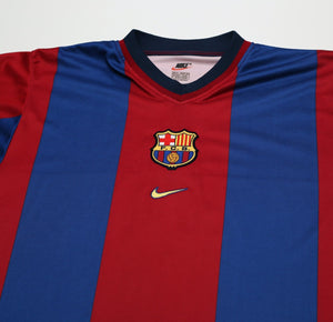 1998/99 GUARDIOLA #4 Barcelona Vintage Nike Home Football Shirt Jersey (XL)